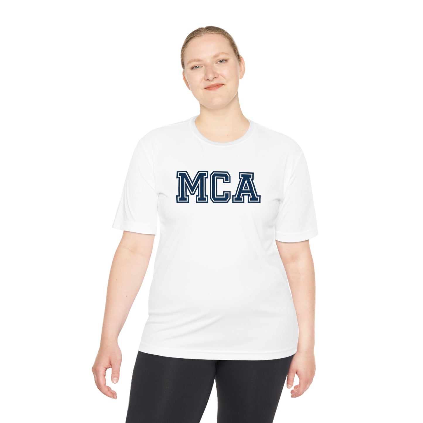 Blue and White MCA T-Shirt (100% Polyester)