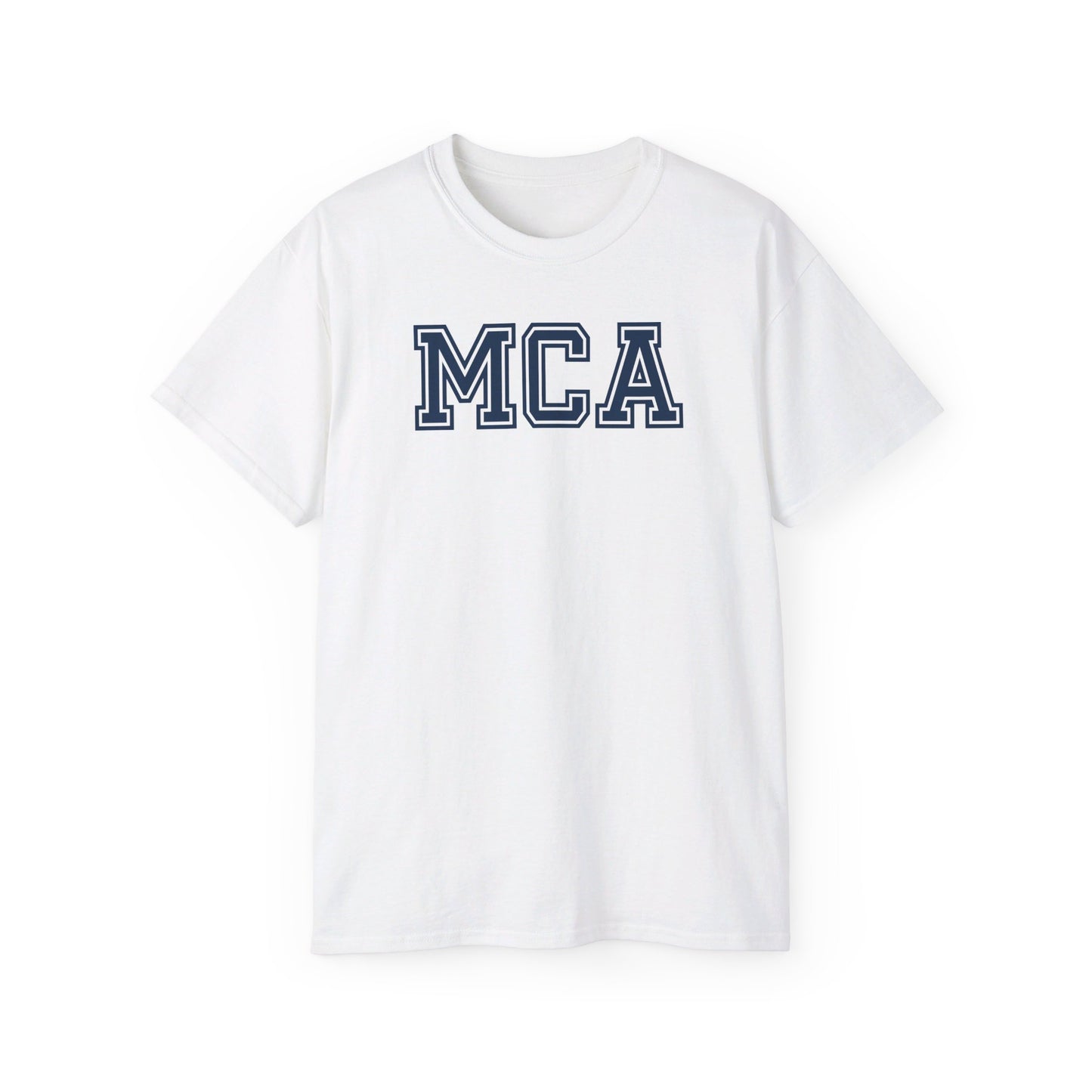 MCA Blue and White T-Shirt (100% Cotton)