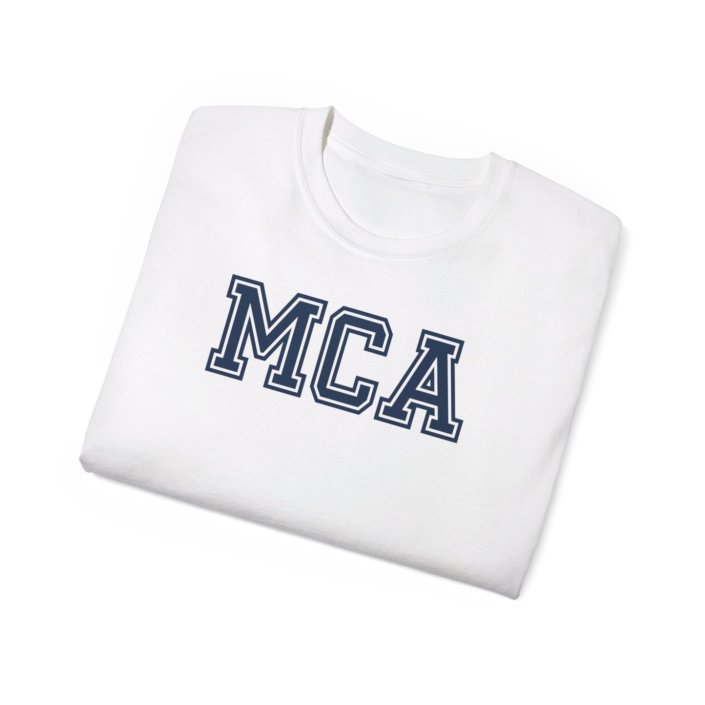 MCA Blue and White T-Shirt (100% Cotton)