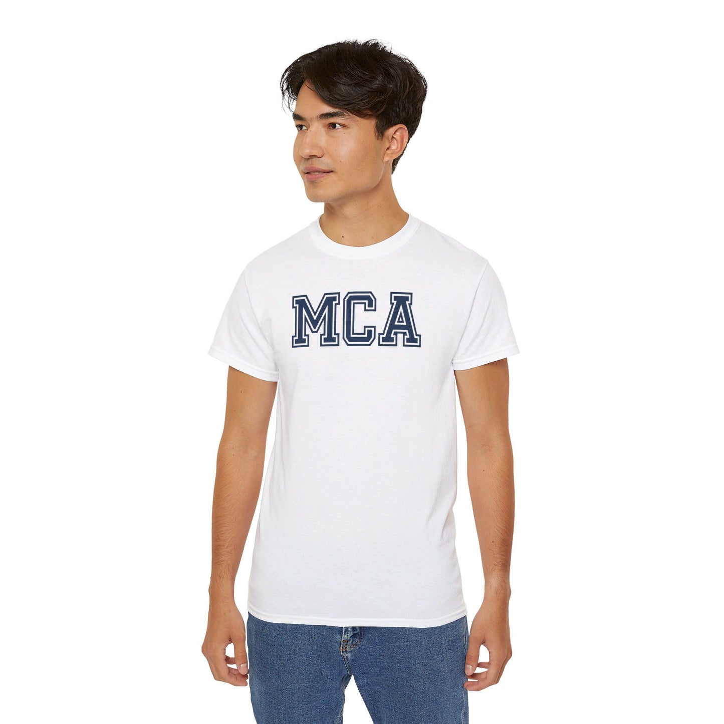 MCA Blue and White T-Shirt (100% Cotton)