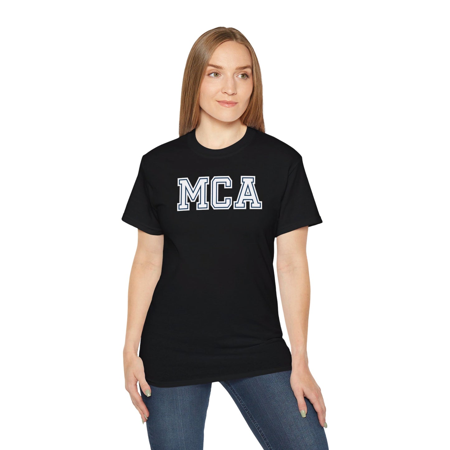 MCA Blue and White T-Shirt (100% Cotton)