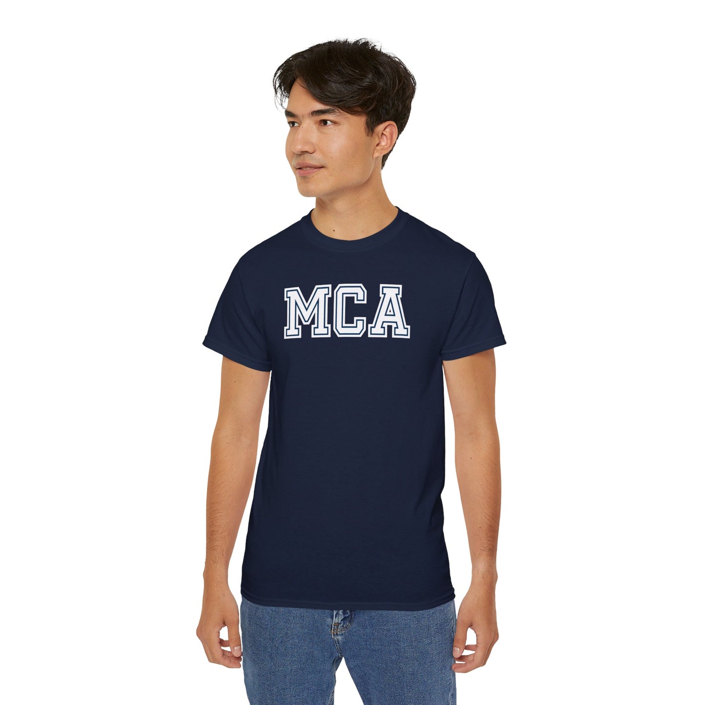 MCA Blue and White T-Shirt (100% Cotton)