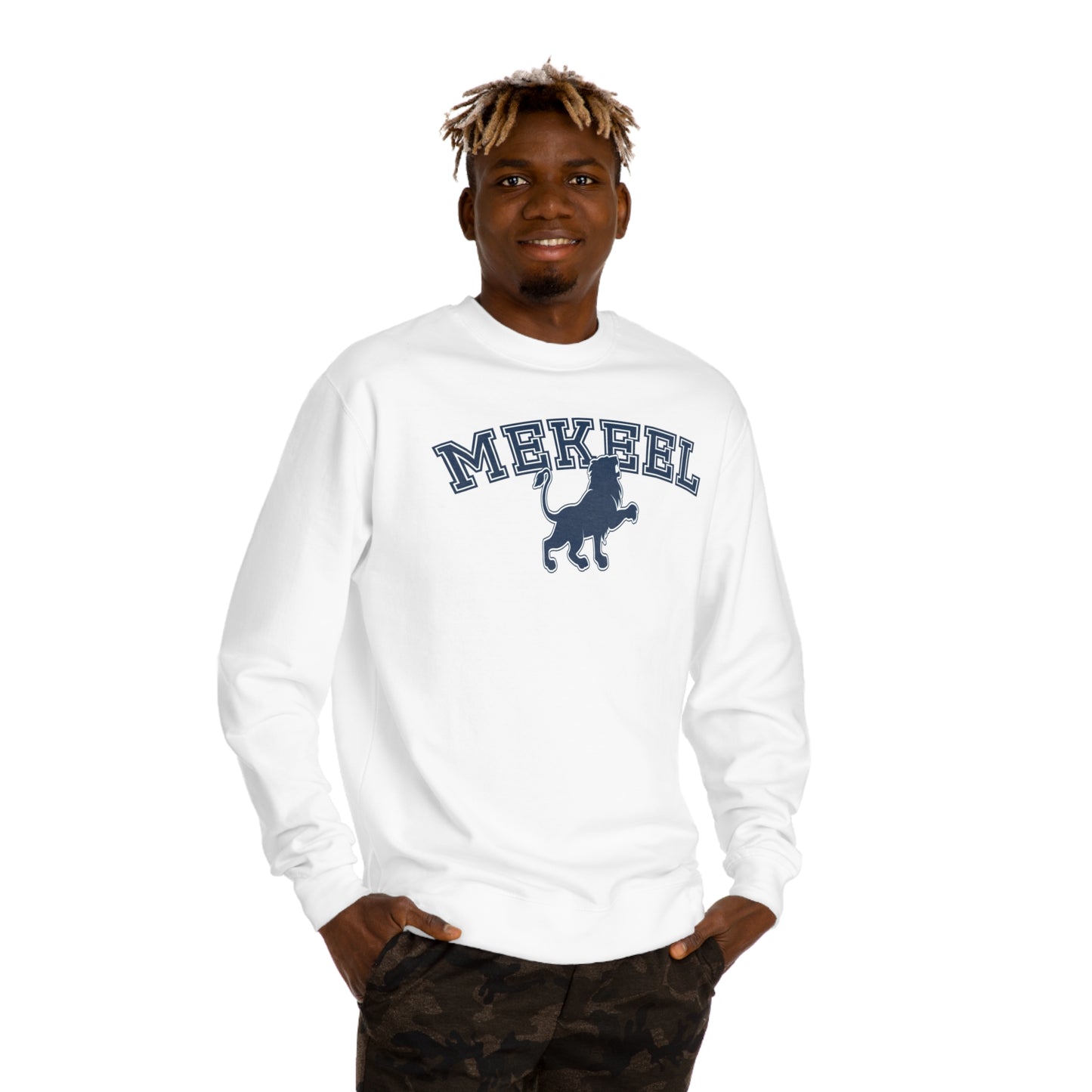 Curved Text With Lion Crewneck