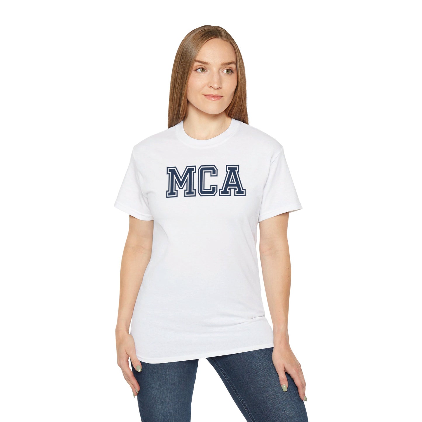 MCA Blue and White T-Shirt (100% Cotton)