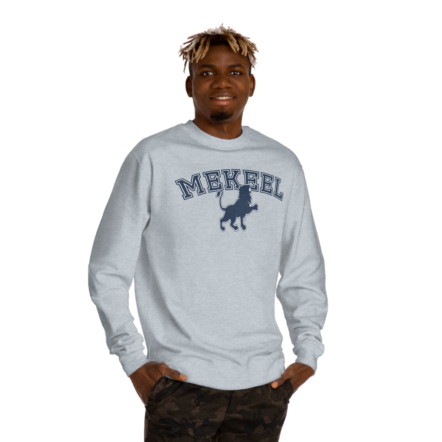 Curved Text With Lion Crewneck